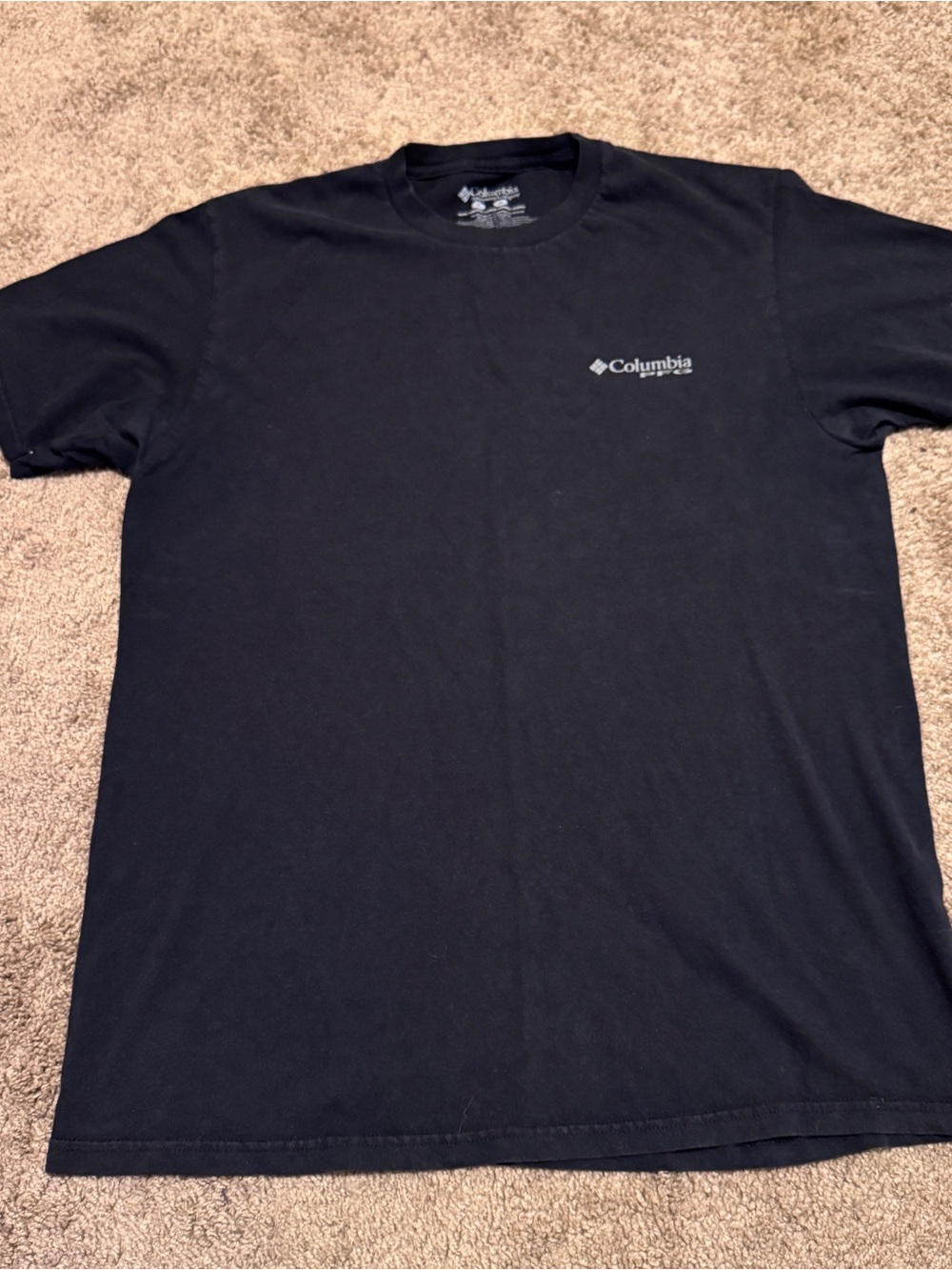 Columbia PFG Shirt Mens Large Black Short Sleeve Fishing Outdoor Logo